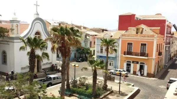 City hall and church area in Mindelo, São Vicente