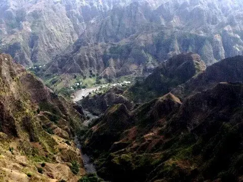Mountain views during a Viking tour in Santo Antão