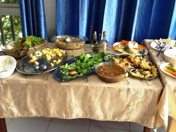 Fresh local lunch at Ponta do Sol, Santo Antão