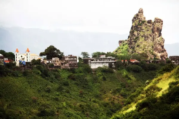 Picos village and its church during a Santiago island tour